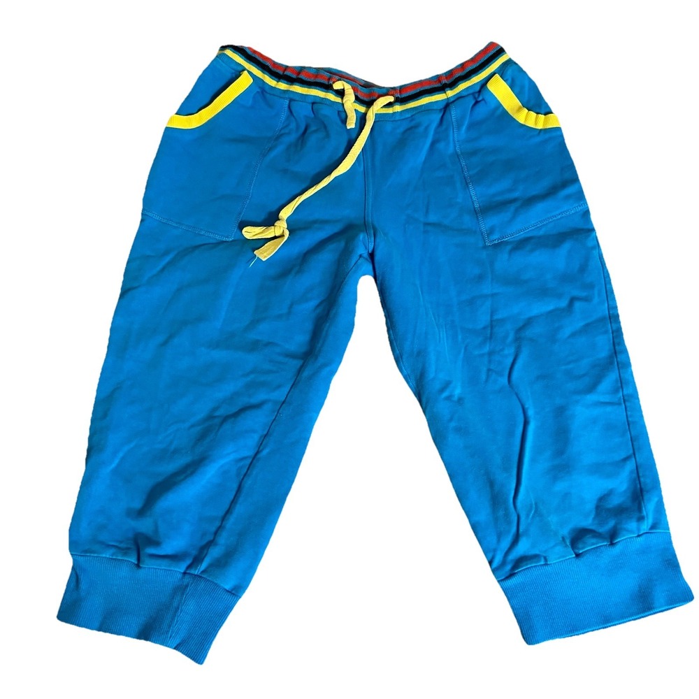 COOGI Sweatpants Women's Size S Blue Rainbow‎ Stripe Waistband Cropped
